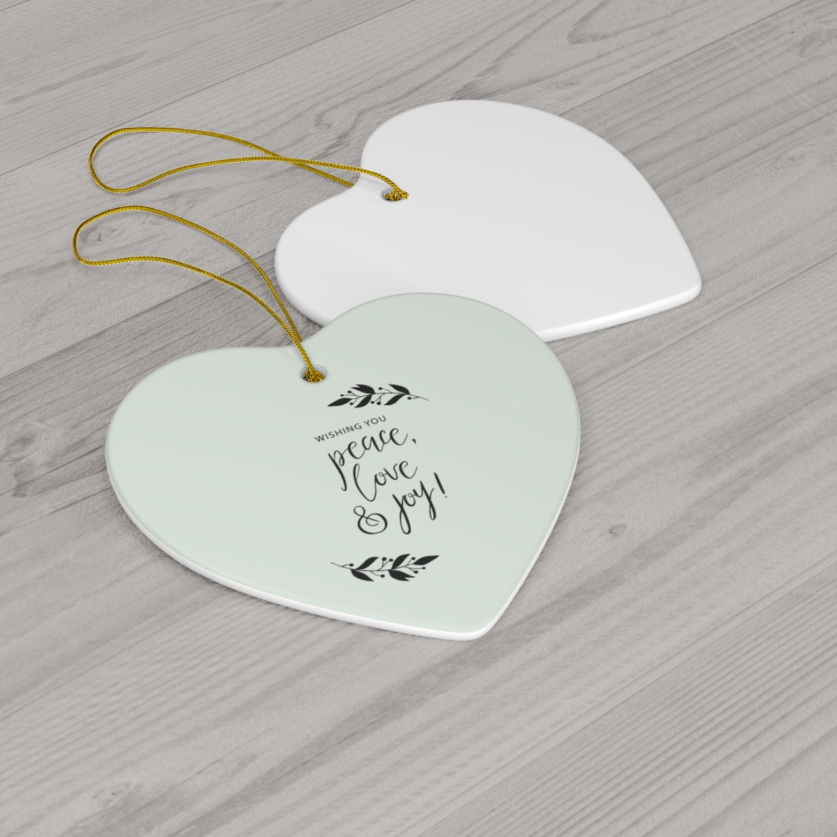 Ceramic Holiday Ornament - Peace, Love & Joy