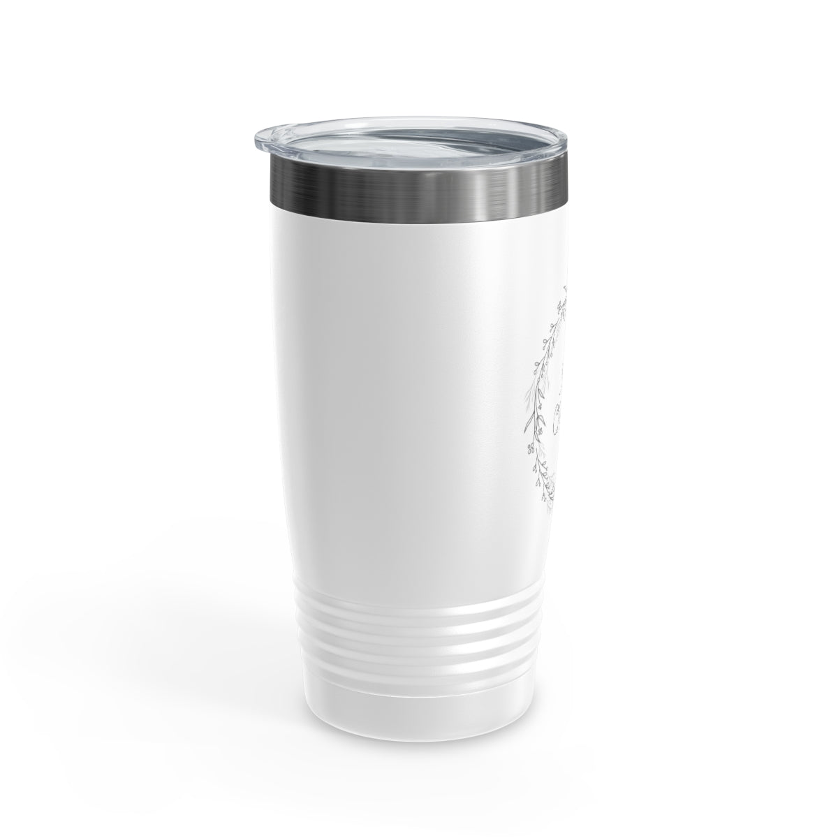 20oz White Ringneck Holiday Tumbler - Black Wreath