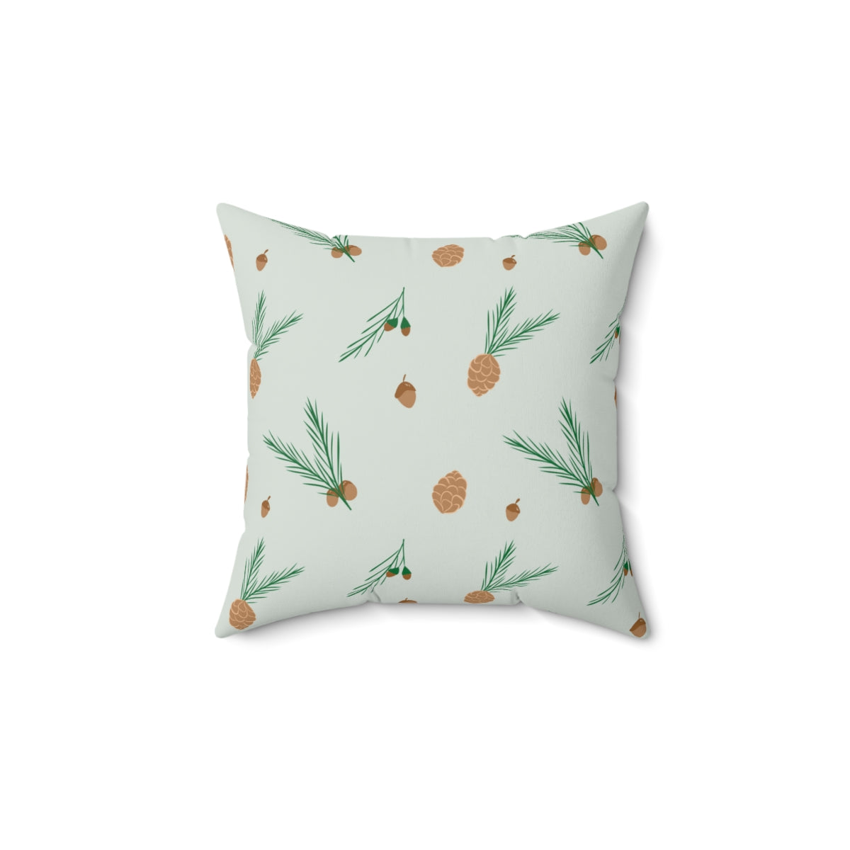 Polyester Square Holiday Pillowcase - Pinecones