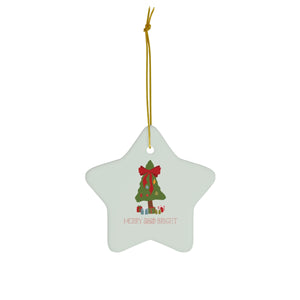 Ceramic Holiday Ornament - Merry & Bright