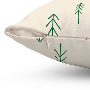 Polyester Square Holiday Pillowcase - Evergreen
