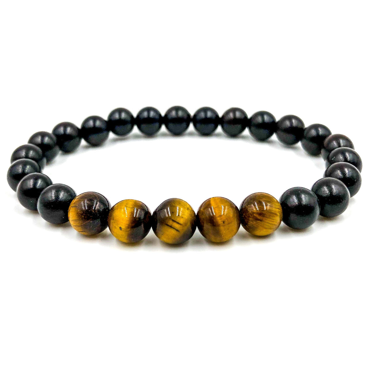Tiger Eye &amp; Ebony Blackwood Mala Beaded Bracelet