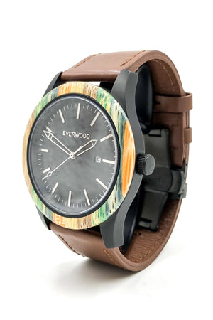Multi Bamboo & Brown Leather Inverness Watch