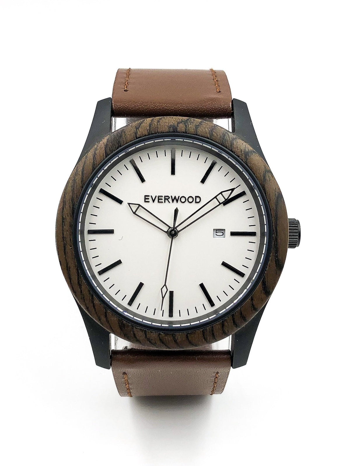 Walnut &amp; Brown Leather Inverness Watch