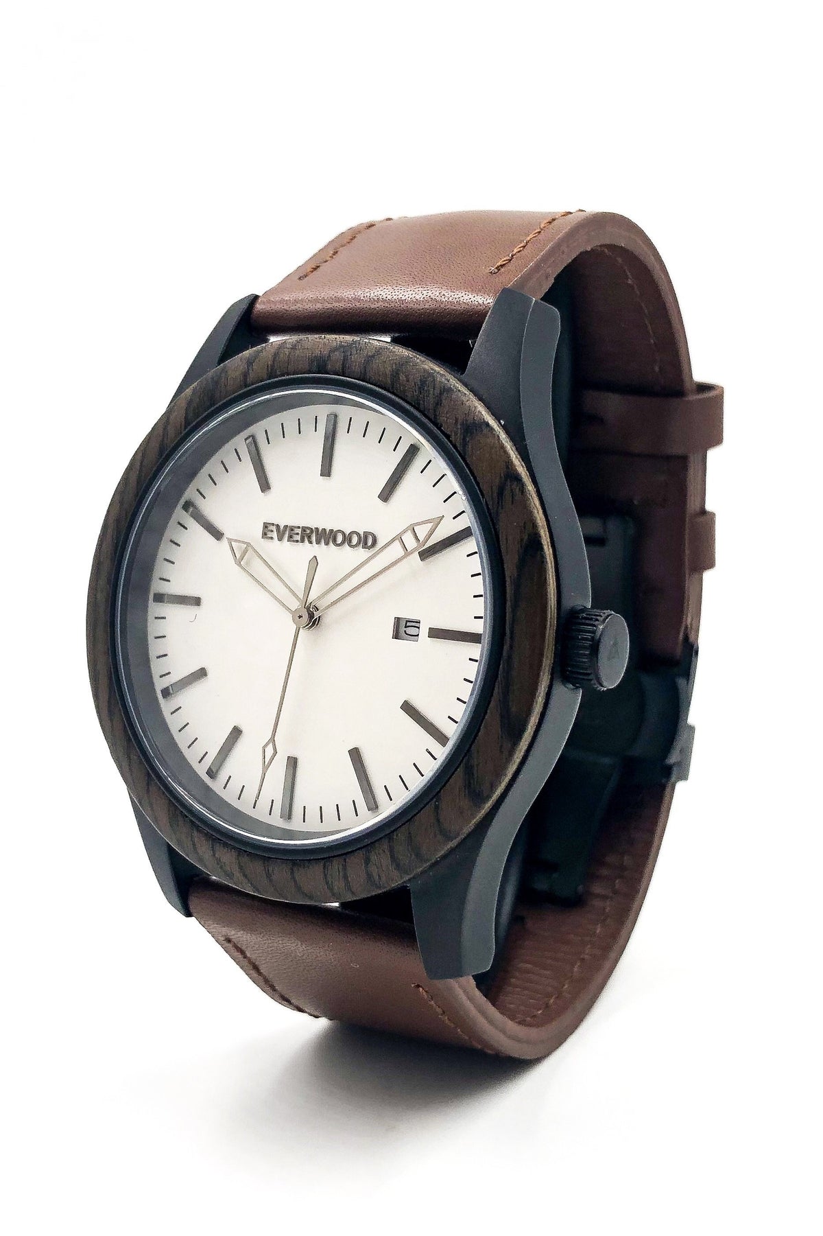 Walnut &amp; Brown Leather Inverness Watch
