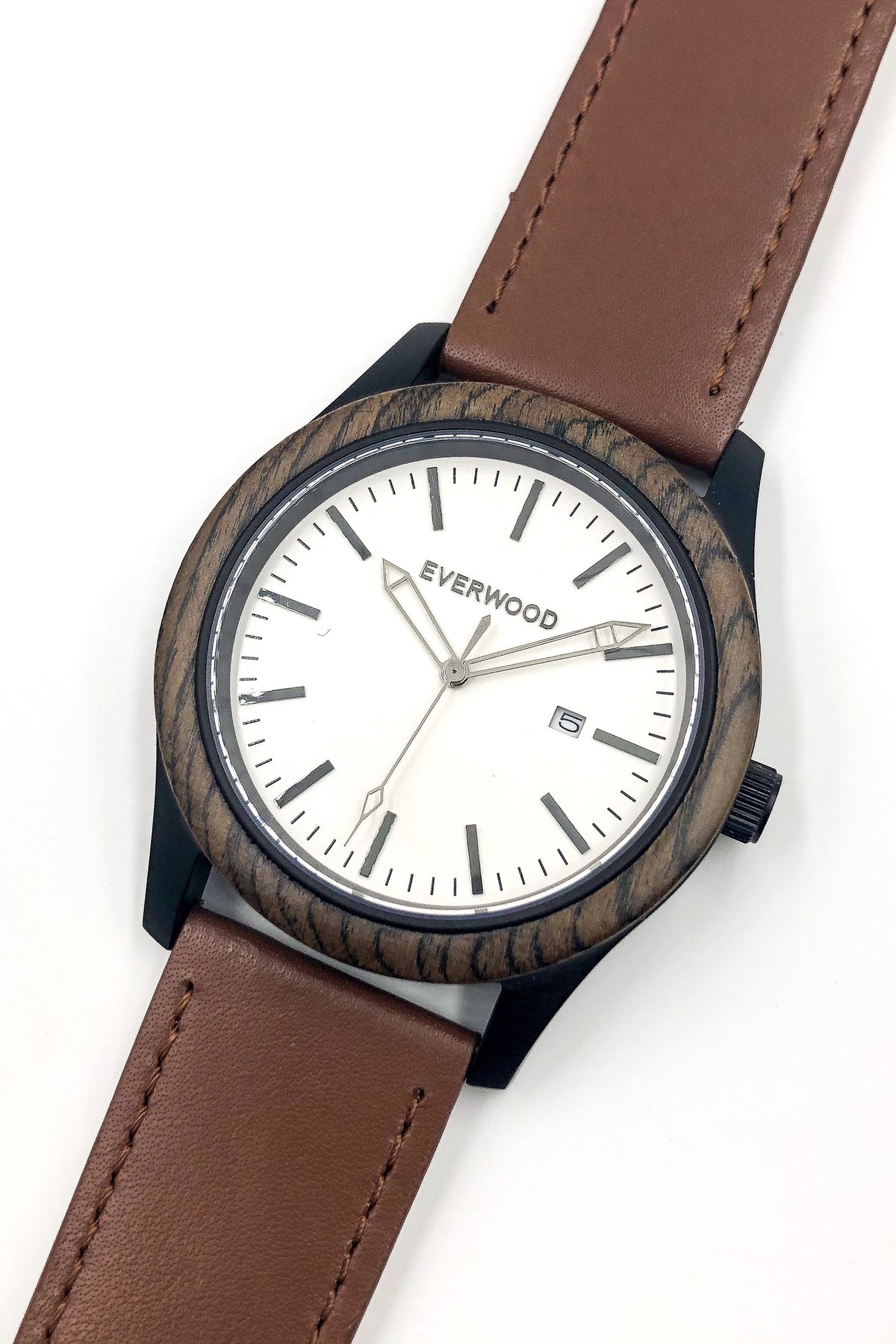 Walnut &amp; Brown Leather Inverness Watch