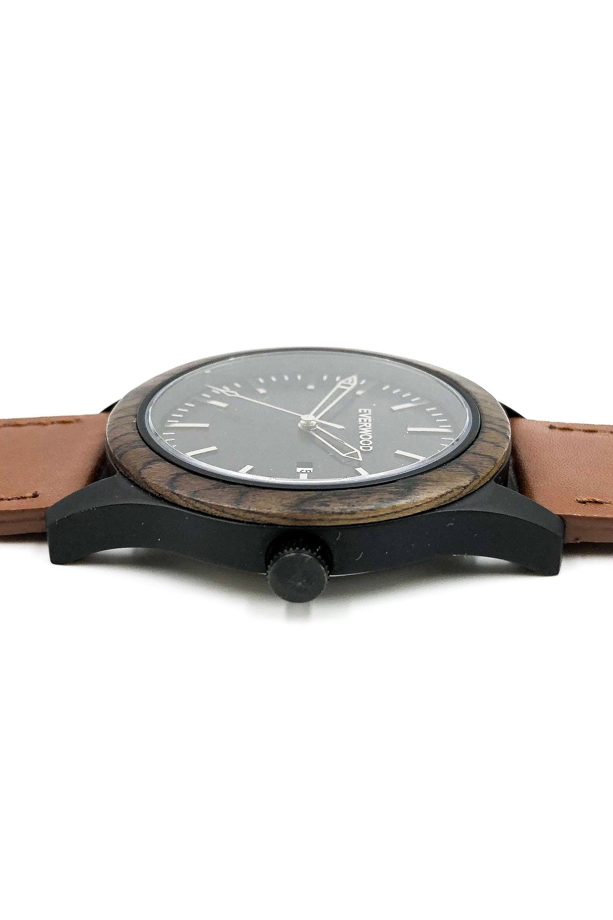 Black Walnut &amp; Brown Leather Inverness Watch