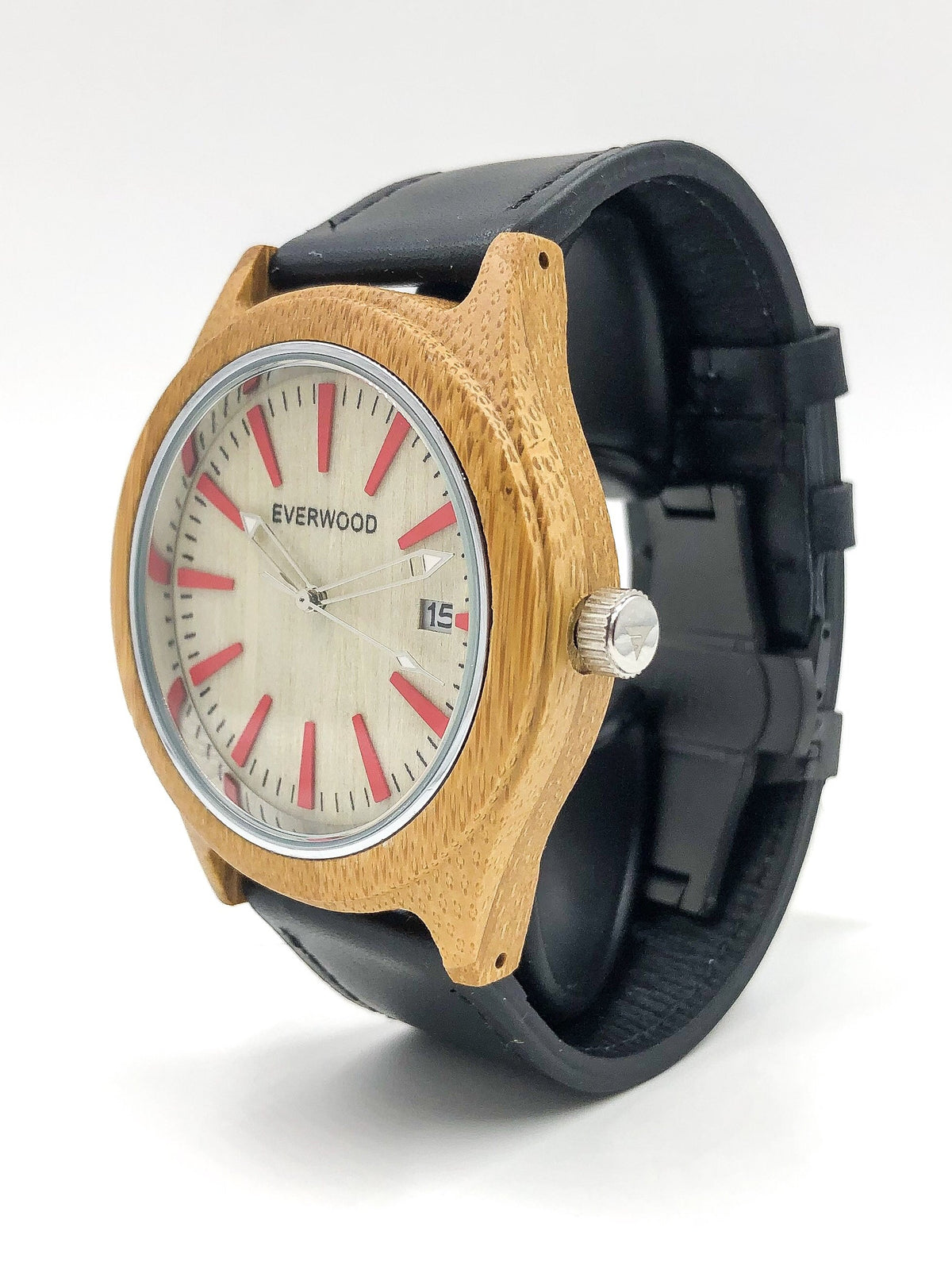 Kylemore - Bamboo Black Leather Watch