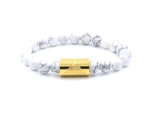 Rocky - White Howlite & Silver Gemstone Beaded Bracelet