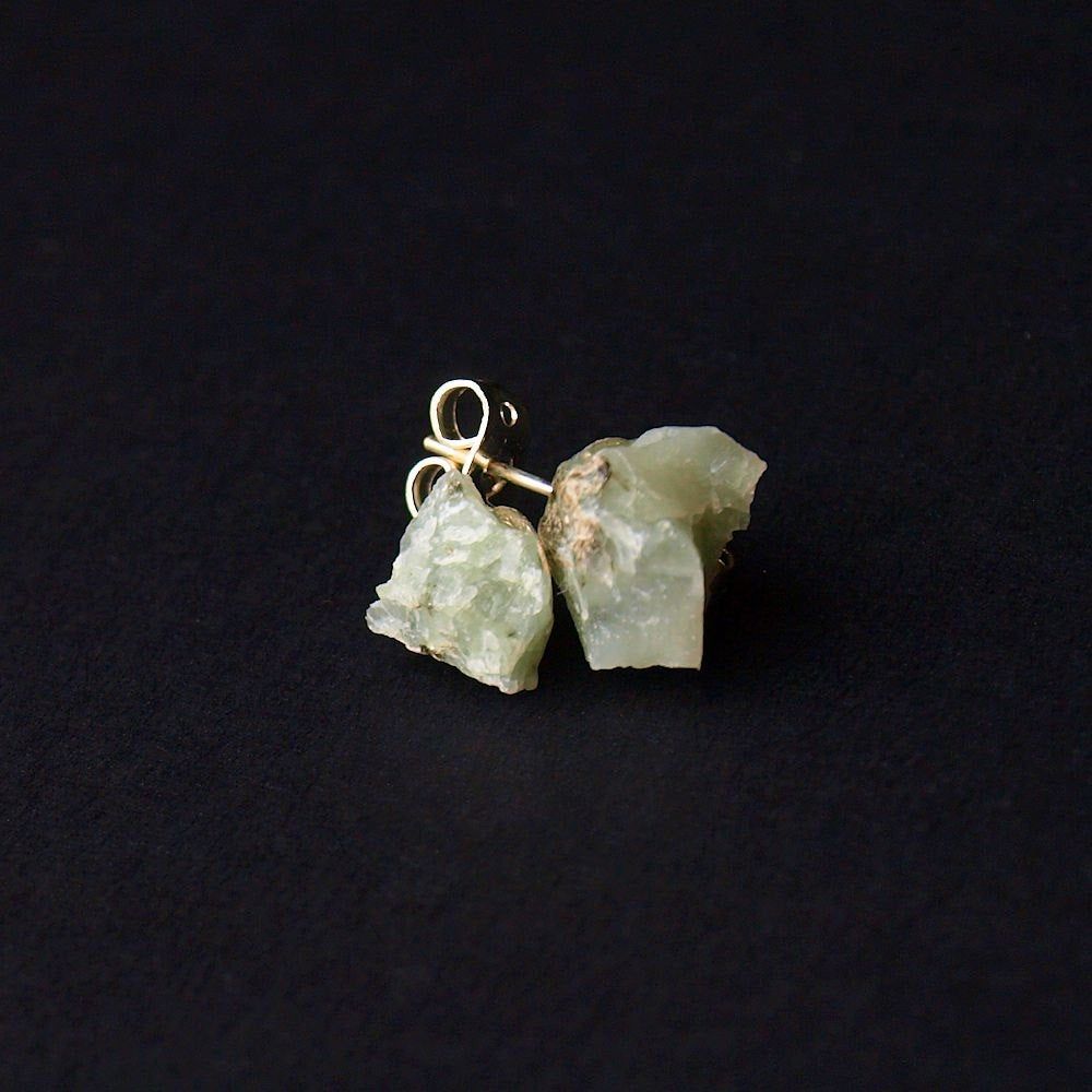 Raw Emerald Stud Earrings