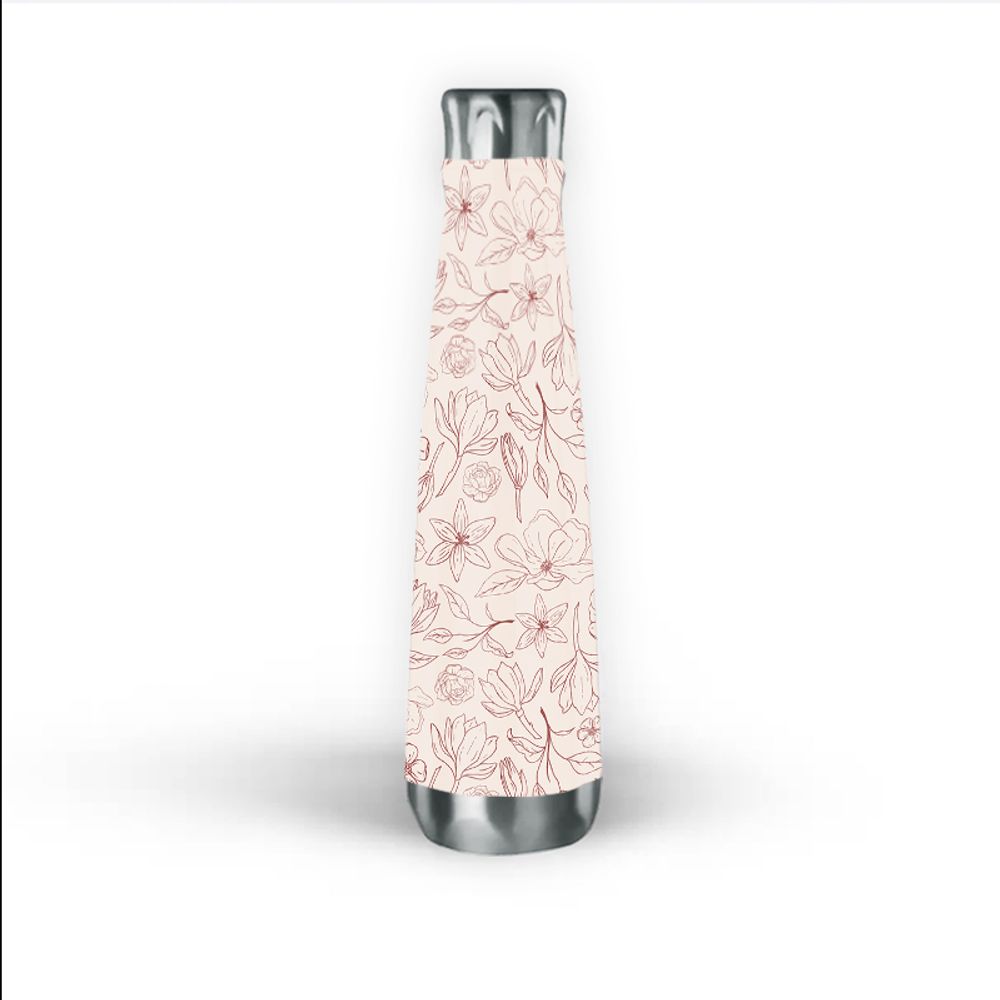 Burgundy Magnolia Water Bottle