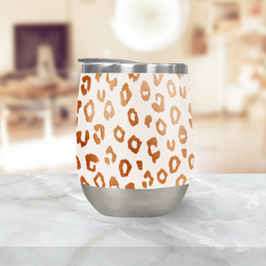 Copper Leopard Print Wine Tumbler