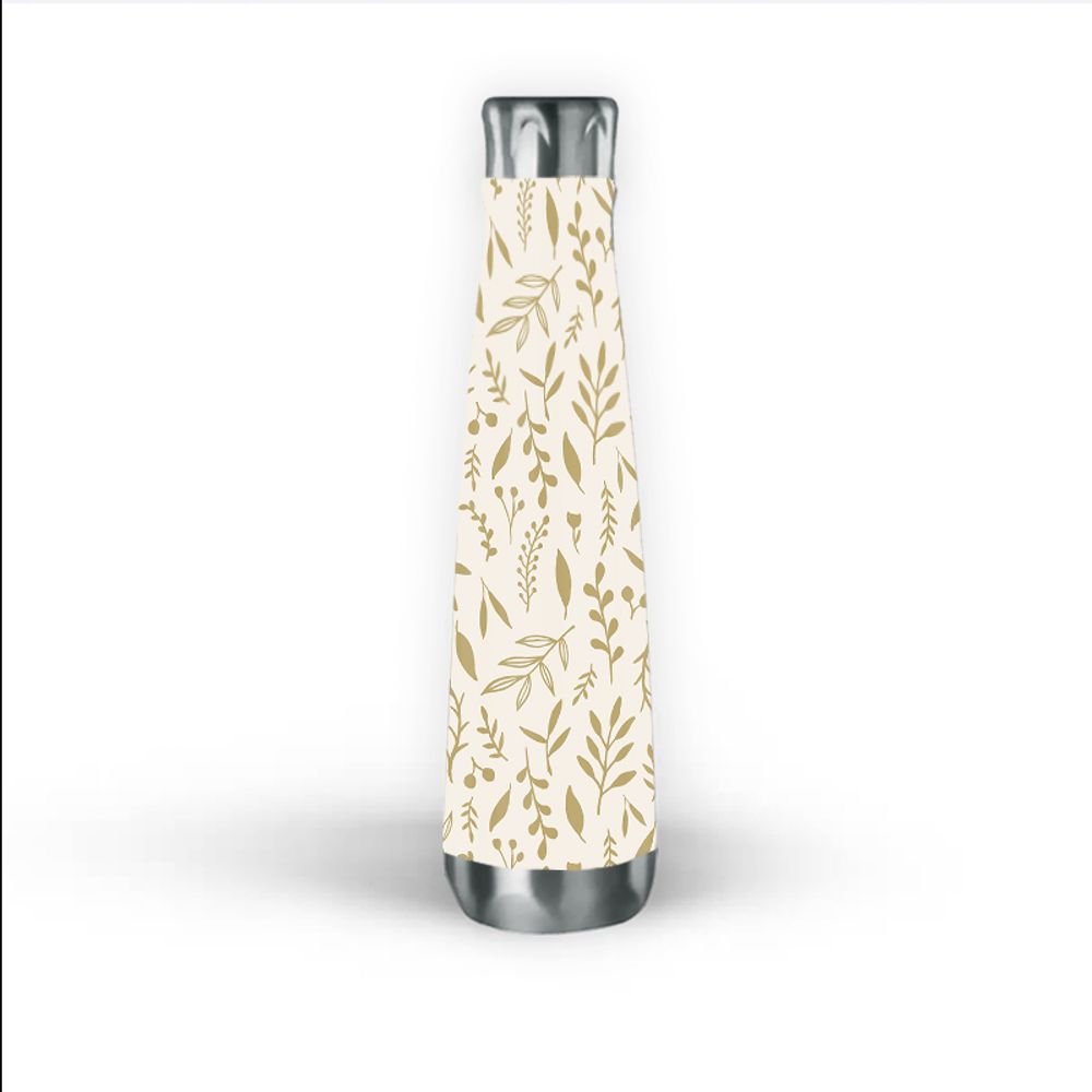 Gold Falling Leaves Water Bottle