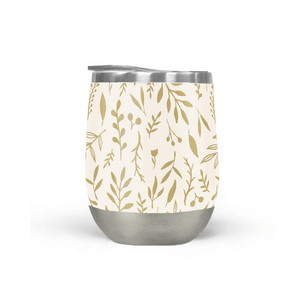 Gold Falling Leaves Wine Tumbler