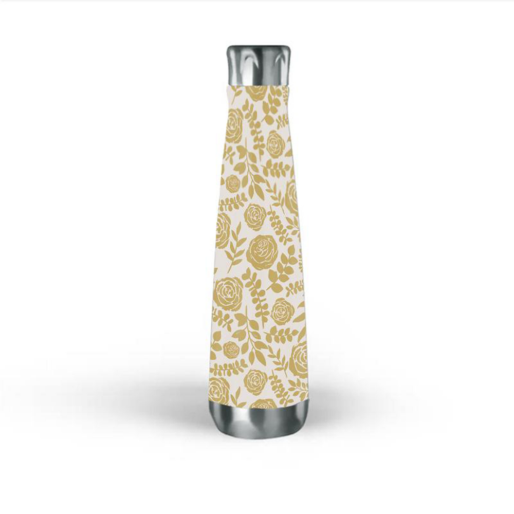 Gold Floral Water Bottle