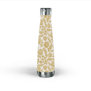 Gold Floral Water Bottle