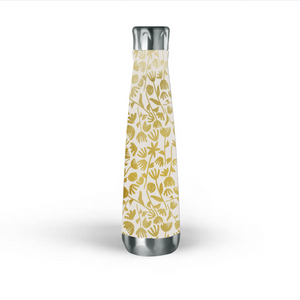 Gold Ink Floral Water Bottle