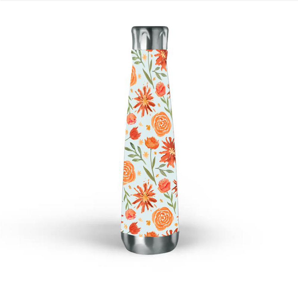 Burnt Orange Flower Burst Water Bottle