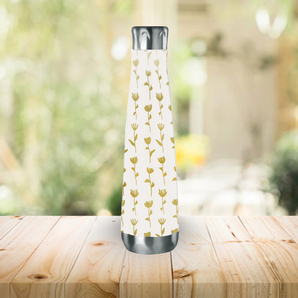 Gold Ink Flower Water Bottle
