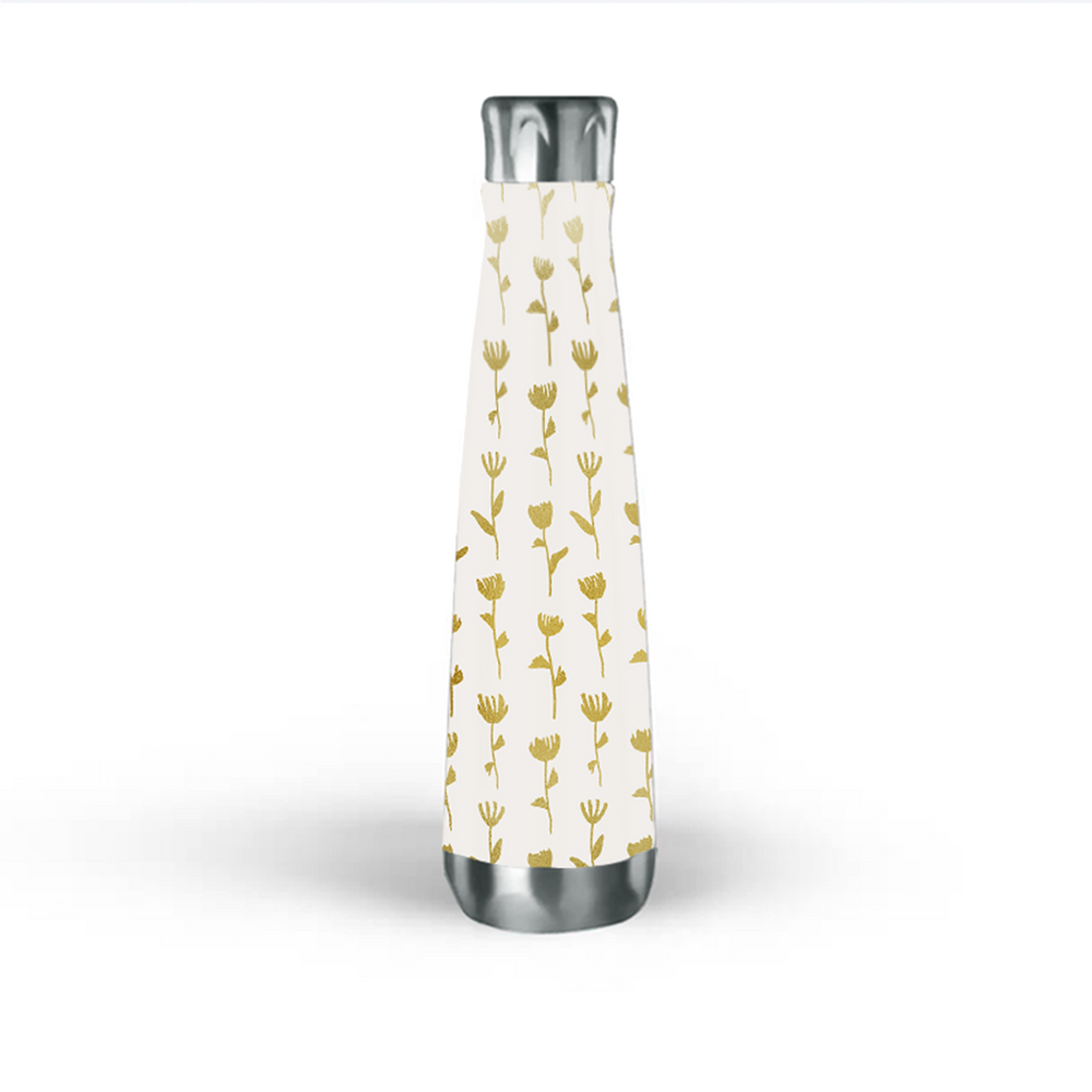 Gold Ink Flower Water Bottle