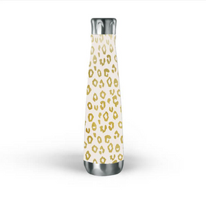 Gold Leopard Print Water Bottle