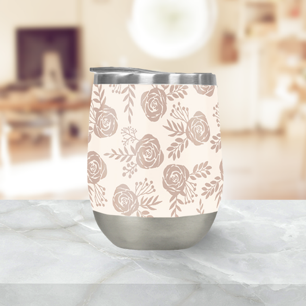 Pastel Floral Wine Tumbler