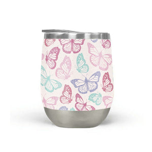 Pink Butterfly Wine Tumbler