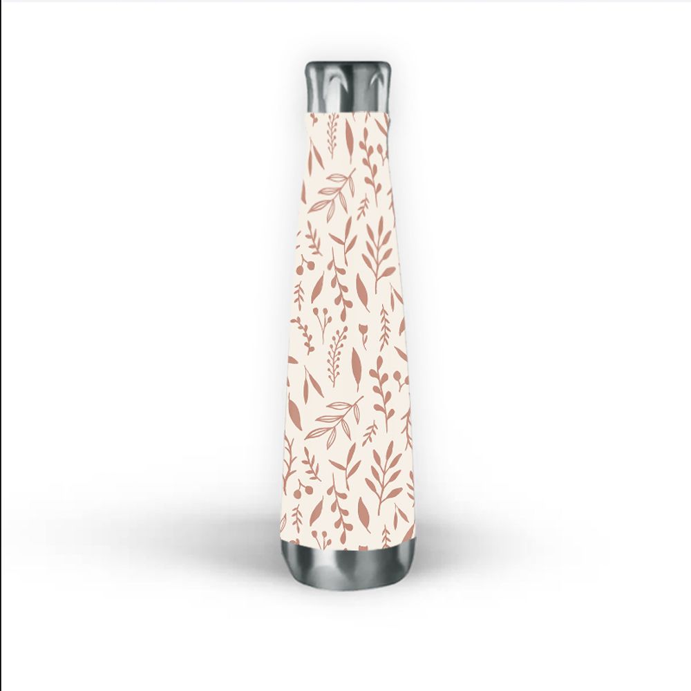 Pink Falling Leaves Water Bottle