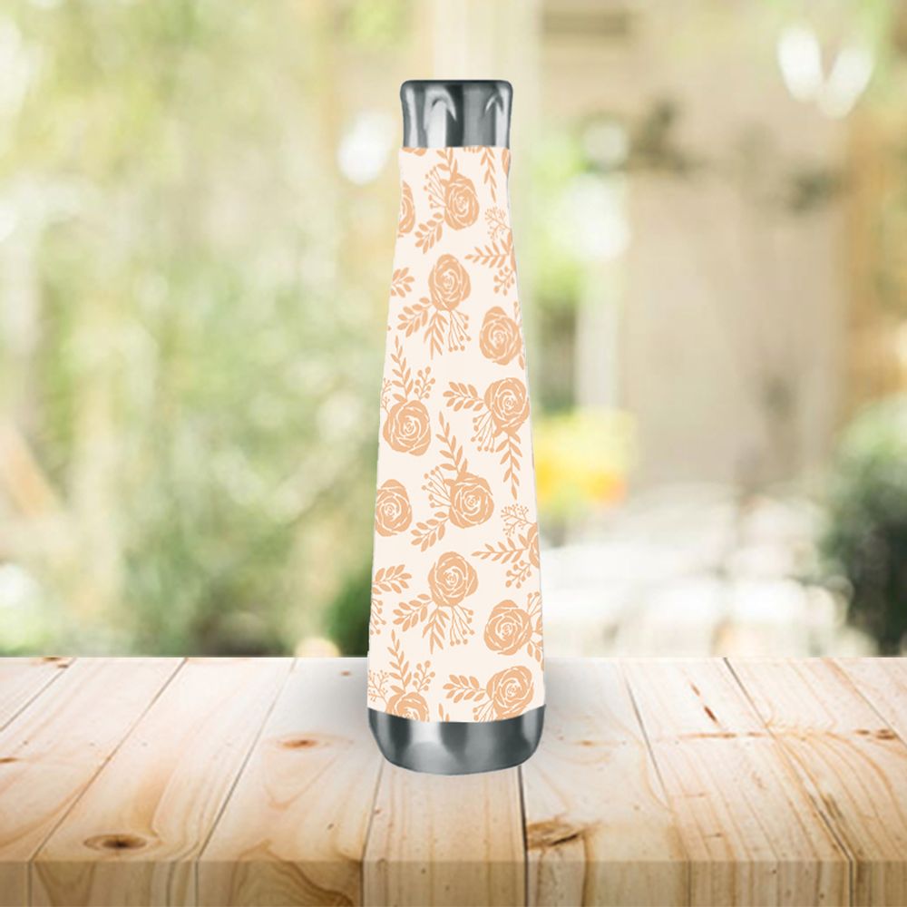 Light Orange Floral Water Bottle