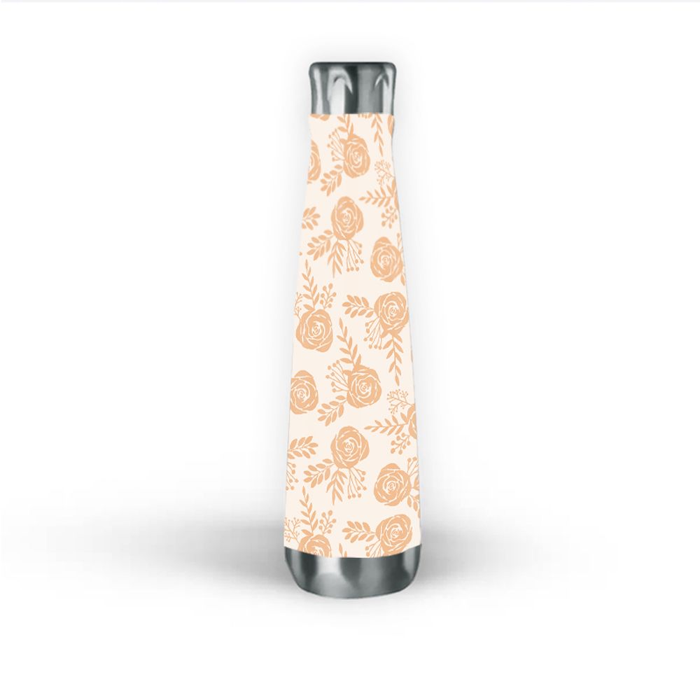 Light Orange Floral Water Bottle