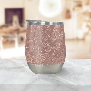 Mauve Magnolia Wine Tumbler