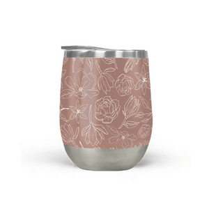 Mauve Magnolia Wine Tumbler