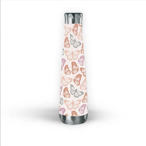 Orange and Pink Butterfly Water Bottle