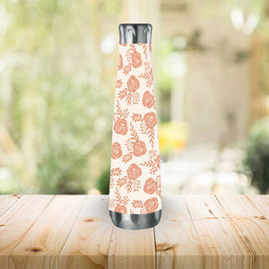 Warm Orange Floral Water Bottle