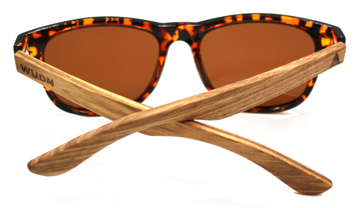 Real Zebra Wood Tortoise Frame Wanderer Sunglasses