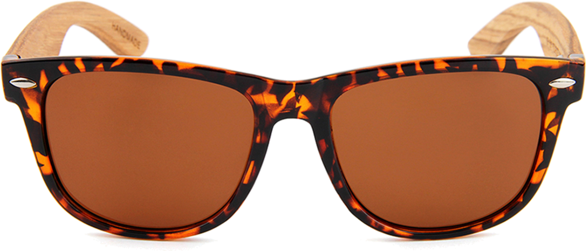 Real Zebra Wood Tortoise Frame Wanderer Sunglasses