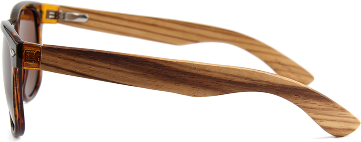 Real Zebra Wood Tortoise Frame Wanderer Sunglasses