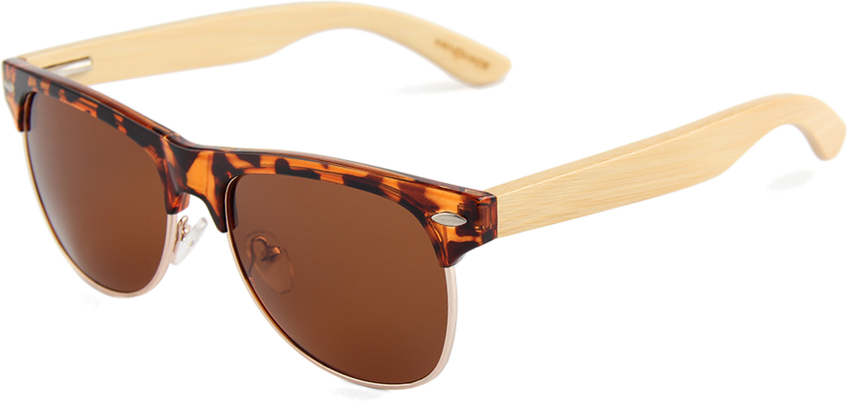 Real Bamboo Tortoise Frame Retro Shade Sunglasses