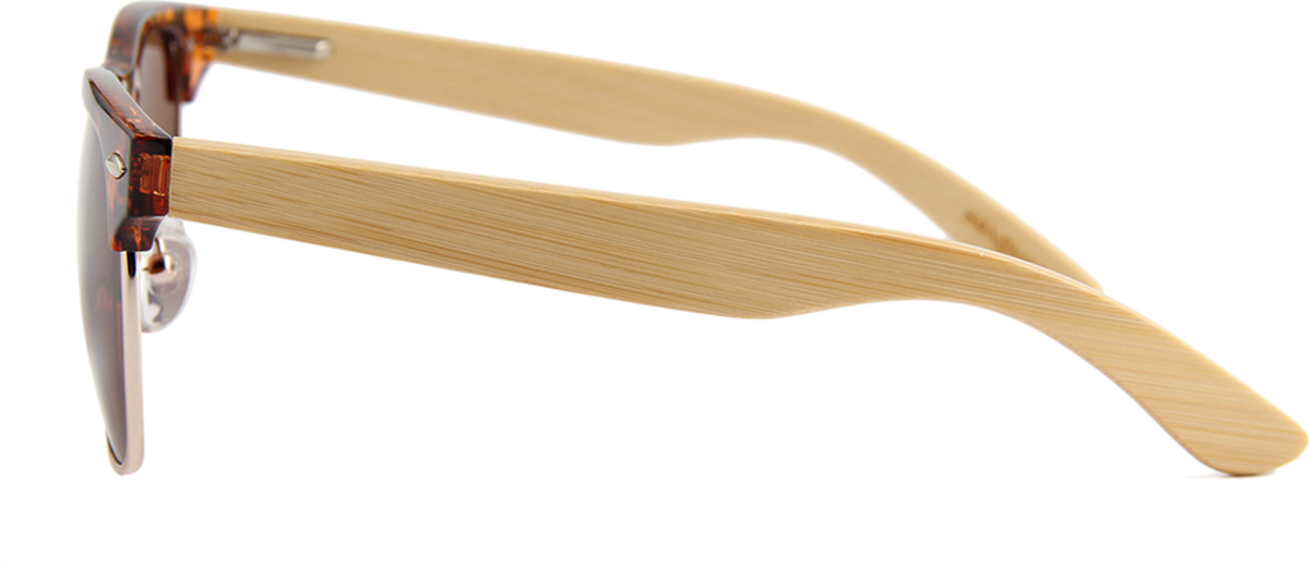 Real Bamboo Tortoise Frame Retro Shade Sunglasses