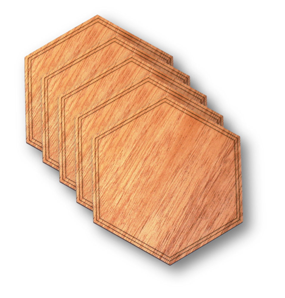 Wooden Coasters 4&quot; Shape Options 4-Pack