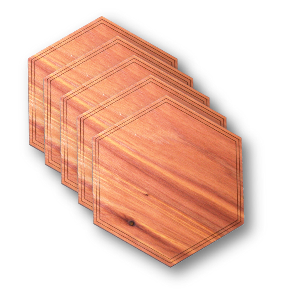 Wooden Coasters 4&quot; Shape Options 4-Pack