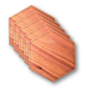 Wooden Coasters 4" Shape Options 4-Pack