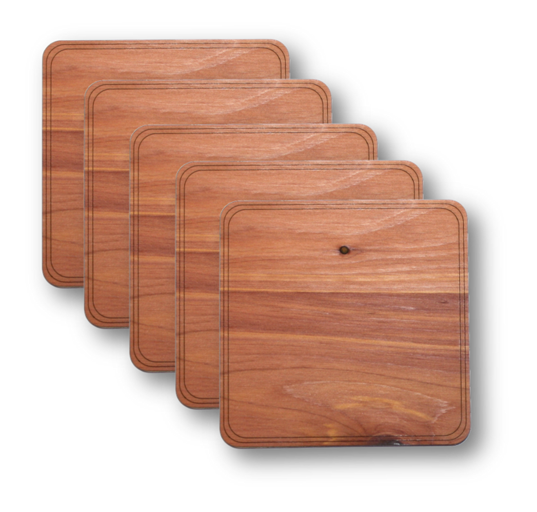 Wooden Coasters 4&quot; Shape Options 4-Pack