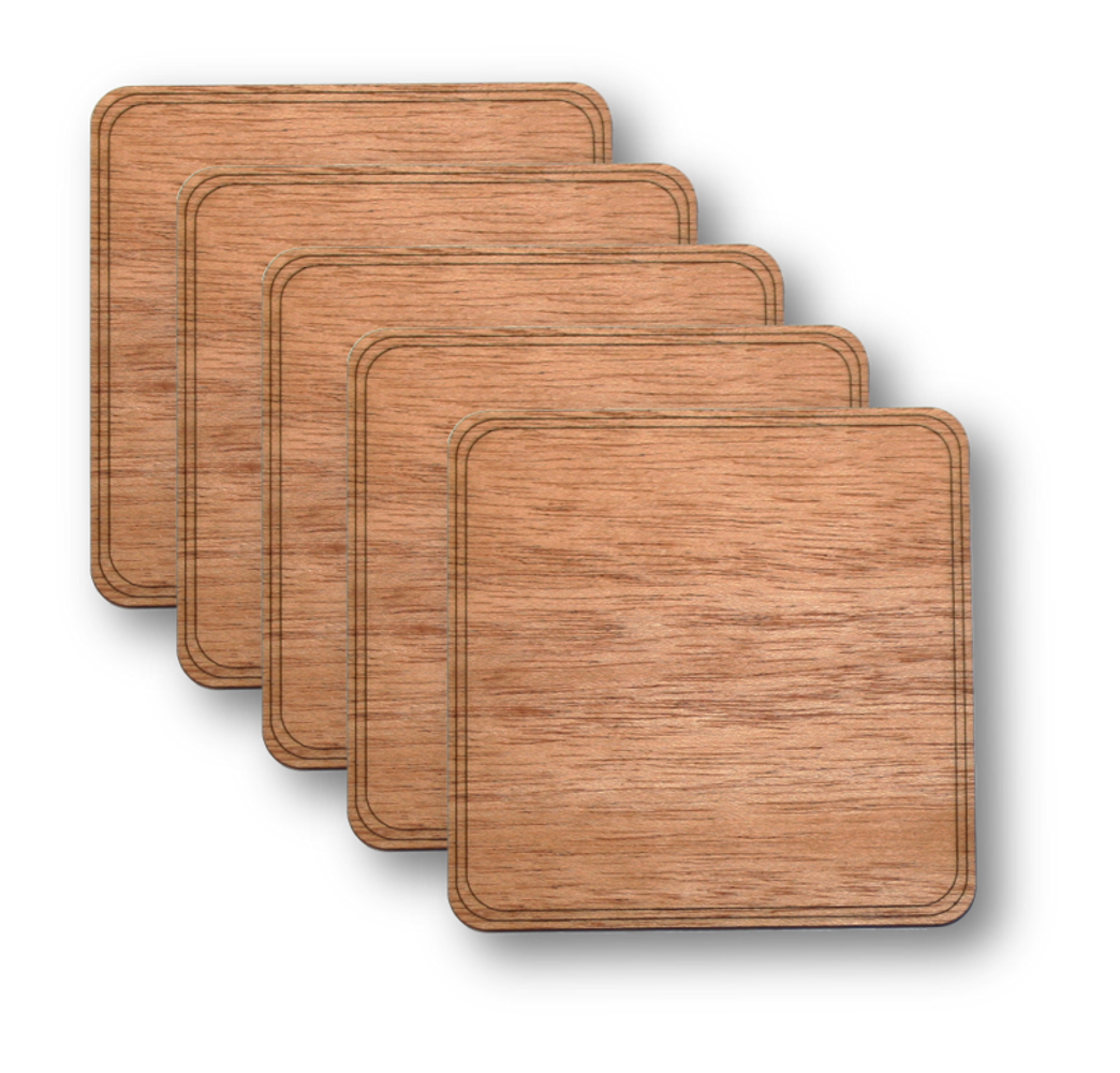 Wooden Coasters 4&quot; 4-Pack Options