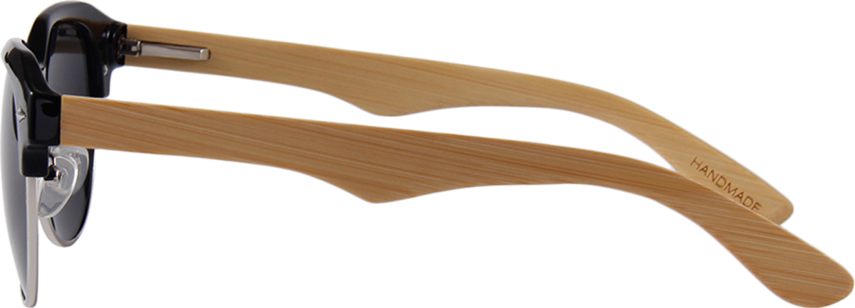 Real Bamboo Vintage Brow-Line Sunglasses