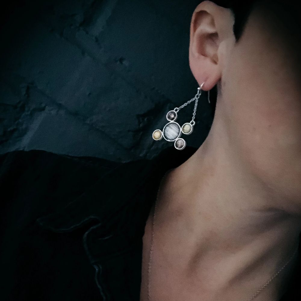 Jupiter and Galilean Moons Dangle Earrings