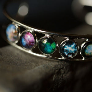Nebula Rainbow Silver Cuff Bracelet
