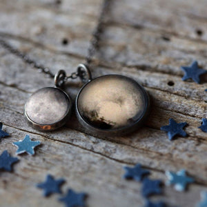 Pluto and Charon Layered Space Necklace