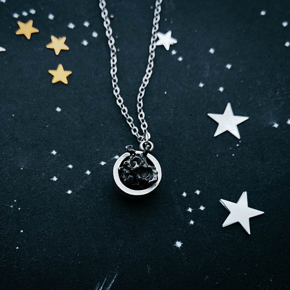 Chunky Round Authentic Meteorite Jewelry Set