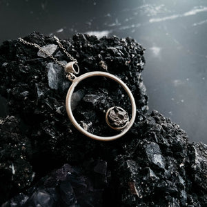 Circle Necklace with Authentic Raw Meteorite